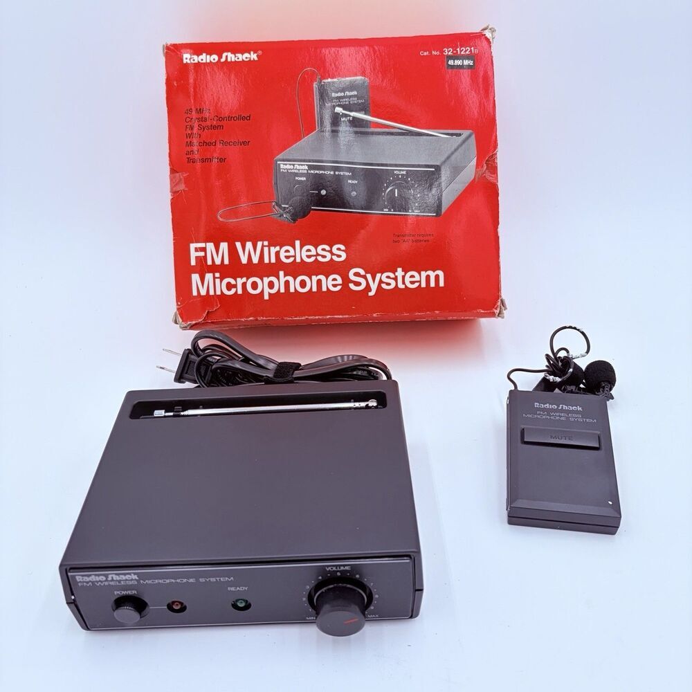Radio Shack 32-1221B FM Wireless Microphone System 49.890MHz w/ Box Tested